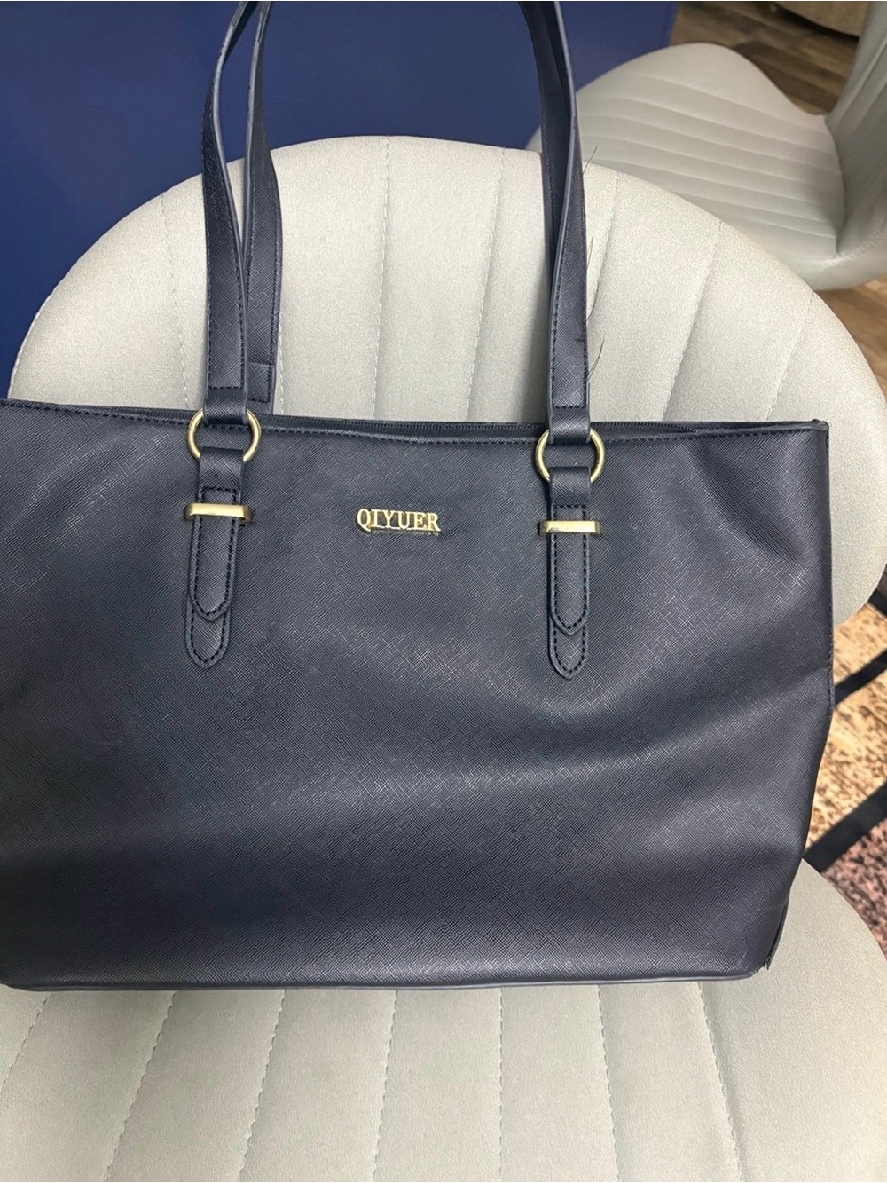 Black Structured Tote Bag for Women